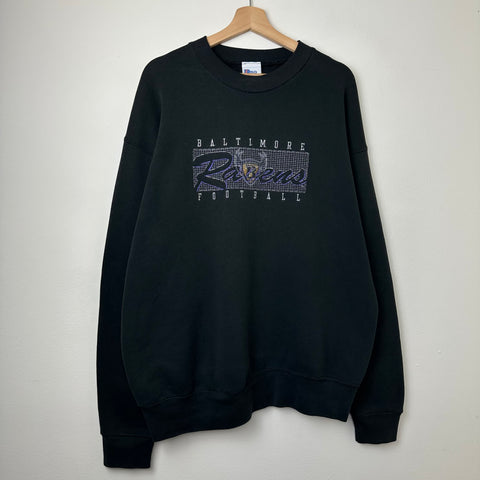 1996 Baltimore Ravens B-Shield Spell Out Crewneck
