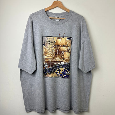2001 Baltimore Ravens Super Bowl Pirate Ship Tee