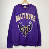 1997 Baltimore Ravens B-Shield Logo Crewneck