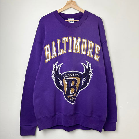 1997 Baltimore Ravens B-Shield Logo Crewneck