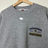 2001 Baltimore Ravens Super Bowl Schedule Crewneck