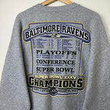 2001 Baltimore Ravens Super Bowl Schedule Crewneck