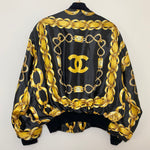 1980s Vintage Chanel Chain Bomber Jacket