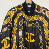 1980s Vintage Chanel Chain Bomber Jacket